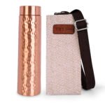combo Hammered Copper Water Bottle (25.4oz/750ml) with Juco Bag - Handcrafted 100% Pure Copper Vessel for Drinking Reusable & BPA Free Leak-Proof Bottle Healing Benefit for Travel, Office, Sports (Copy)