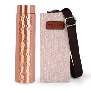 Hammered Copper Water Bottle (25.4oz/750ml) with Juco Bag - Handcrafted 100% Pure Copper Vessel for Drinking Reusable & BPA Free Leak-Proof Bottle Healing Benefit for Travel, Office, Sports (Copy)